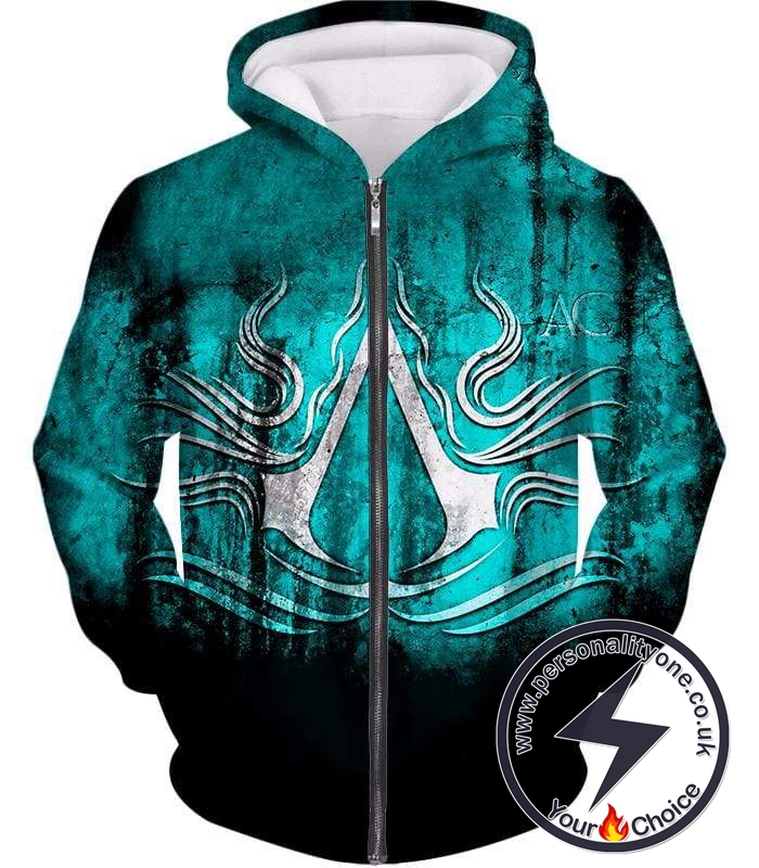 Ultimate Assassin's Creed Logo Awesome Graphic Promo Zip Up Hoodie